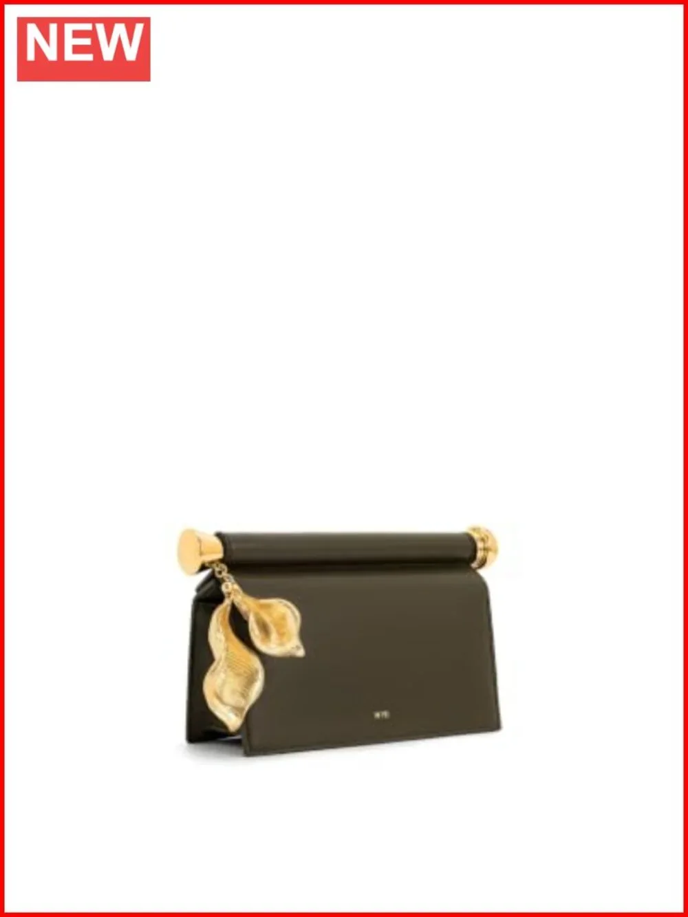 Vegan Leather Metal Pendant Embellished Clutch Evening Bag